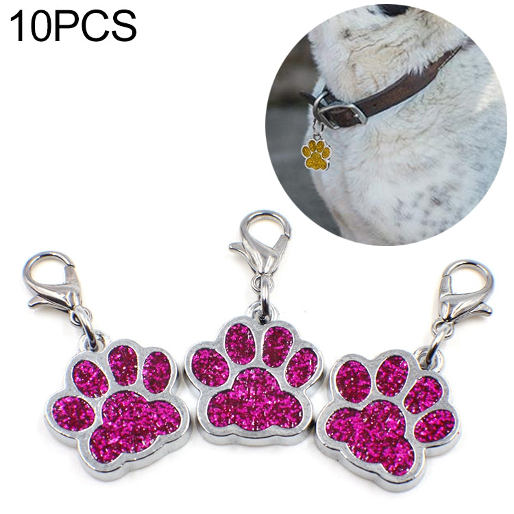 10 PCS Enamel Cat Dog Bear Paw Prints Key Chain Jewelry Making