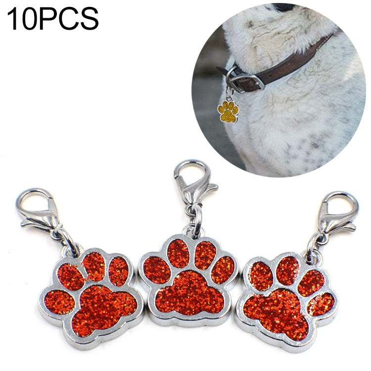 10 PCS Enamel Cat Dog Bear Paw Prints Key Chain Jewelry Making