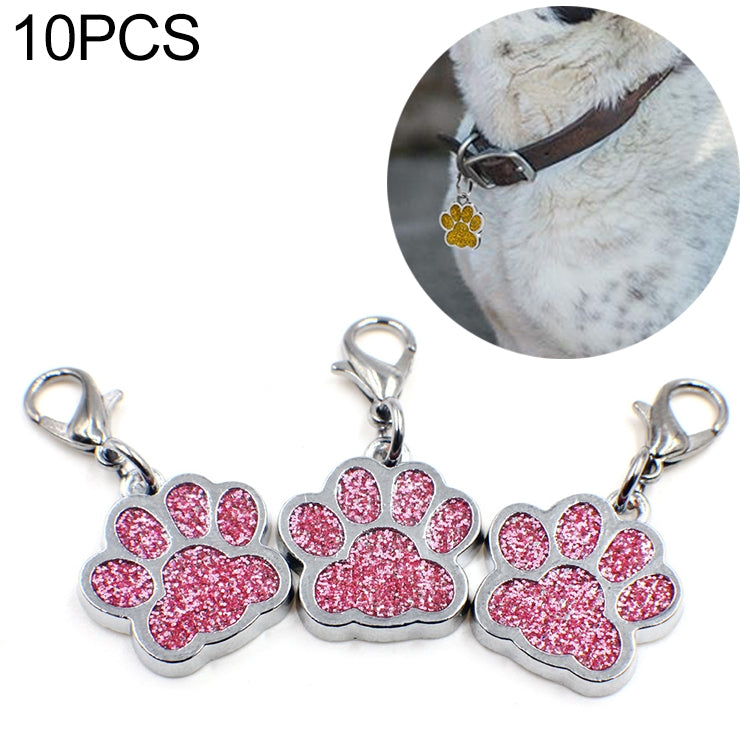 10 PCS Enamel Cat Dog Bear Paw Prints Key Chain Jewelry Making