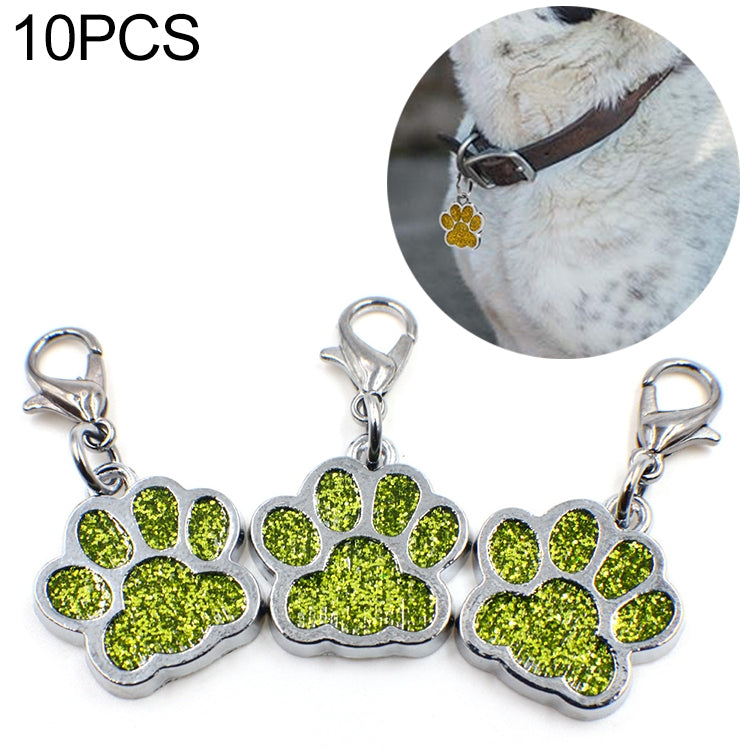 10 PCS Enamel Cat Dog Bear Paw Prints Key Chain Jewelry Making