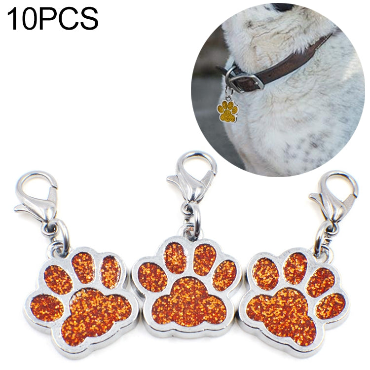 10 PCS Enamel Cat Dog Bear Paw Prints Key Chain Jewelry Making