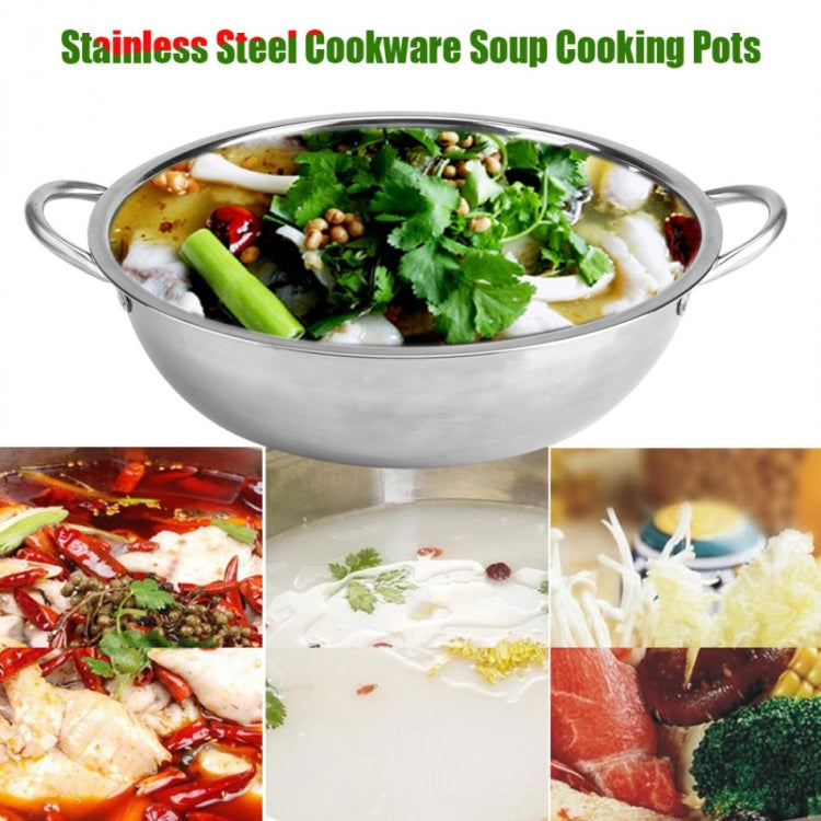 Stainless Steel Hot Pot Thick Non-magnetic Clear Soup Pot Double-eared Hot Pot, 30cm, 32cm