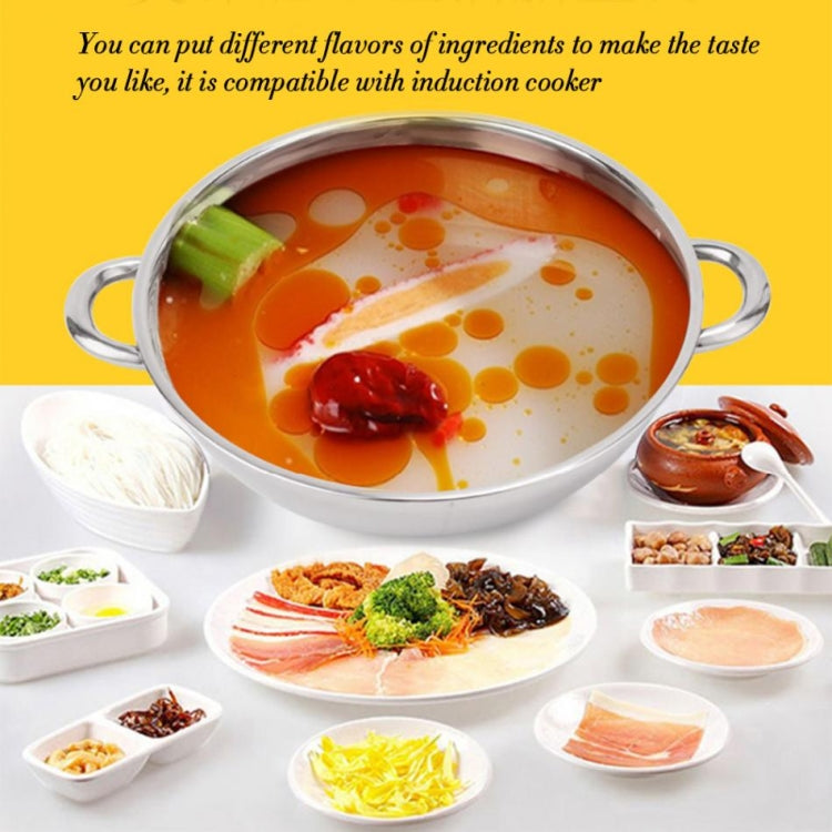 Stainless Steel Hot Pot Thick Non-magnetic Clear Soup Pot Double-eared Hot Pot, 30cm, 32cm