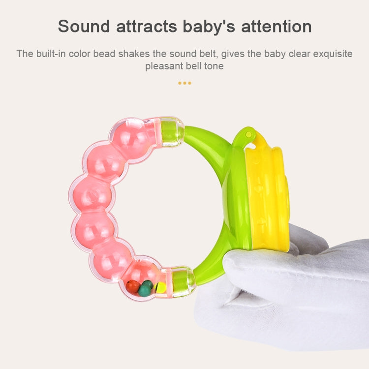 Baby Nipple Fresh Food Fruit Milk Feeding Bottles Learn Feeding Drinking Handle Teething Pacifier with Bell, S