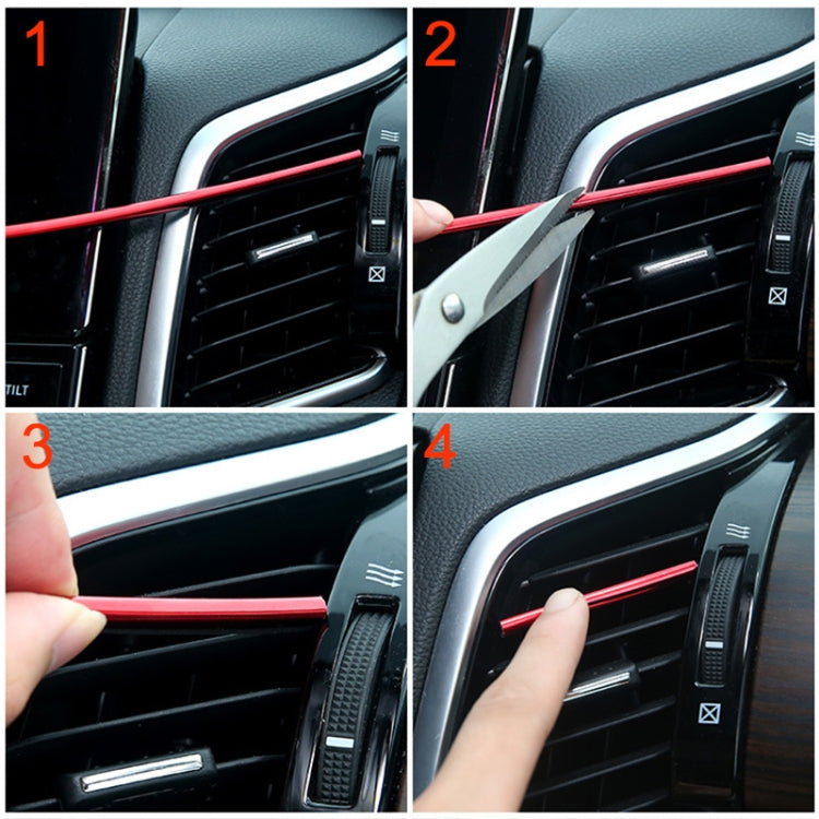 10 PCS Car Interior Mouldings Decorative Air Conditioning Outlet U-shaped Bright Strip Clip, Red, Purple, Gold