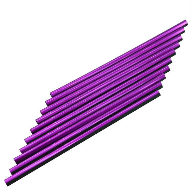 10 PCS Car Interior Mouldings Decorative Air Conditioning Outlet U-shaped Bright Strip Clip, Red, Purple, Gold