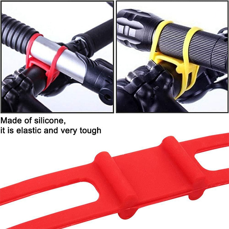 5 PCS Silicon Strap Mountain Road Bike Torch Phone Flashlight Elastic Bandage Bicycle Light Mount Holder