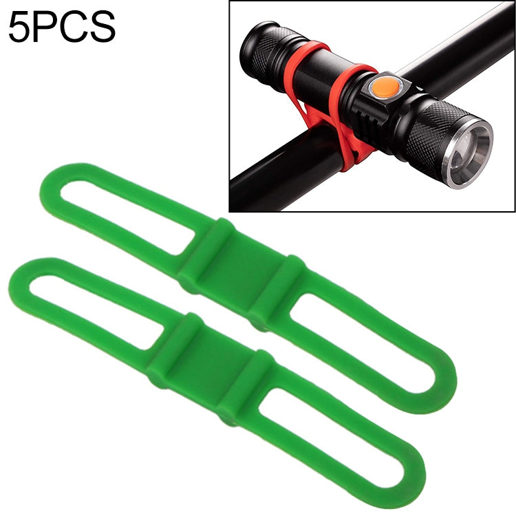 5 PCS Silicon Strap Mountain Road Bike Torch Phone Flashlight Elastic Bandage Bicycle Light Mount Holder