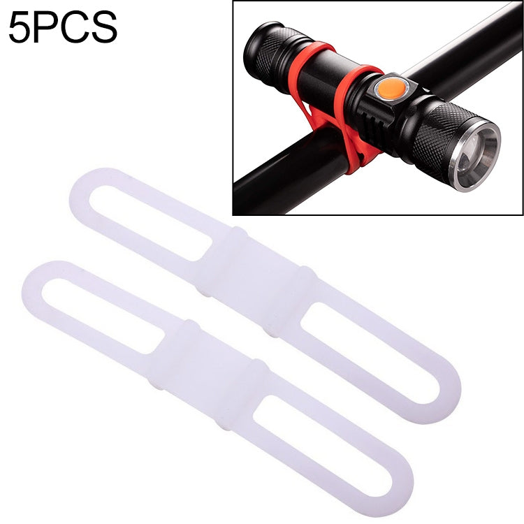 5 PCS Silicon Strap Mountain Road Bike Torch Phone Flashlight Elastic Bandage Bicycle Light Mount Holder