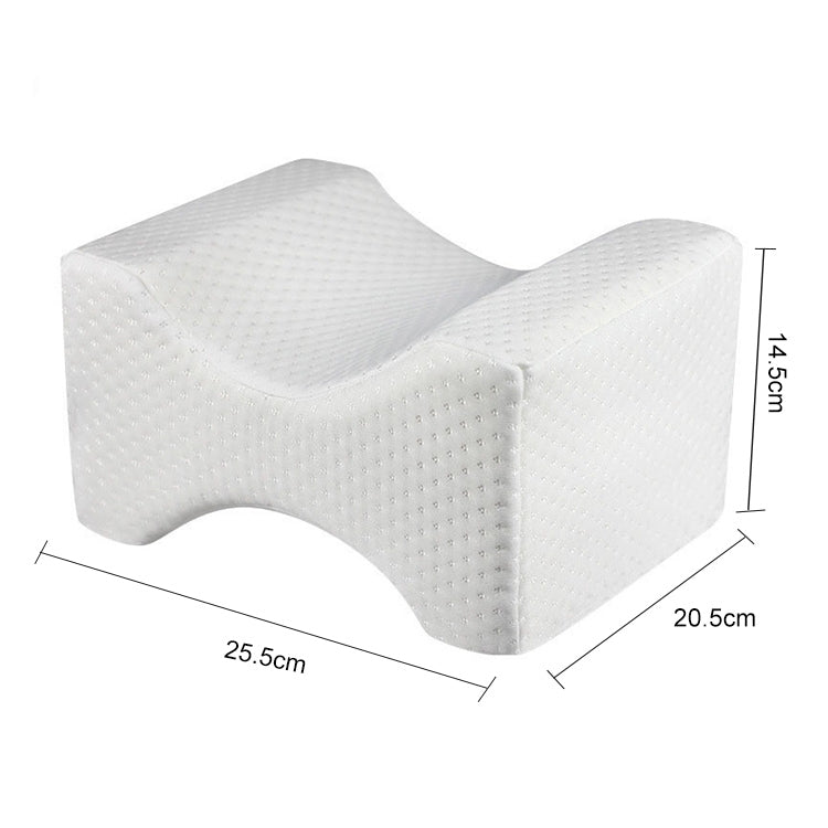 Orthopedic Memory Foam Knee Wedge Pillow for Sleeping Sciatica Back Hip Joint Pain Relief Contour Thigh Leg Pad Support Cushion, White, White+bandage, Navy blue grid+bandage