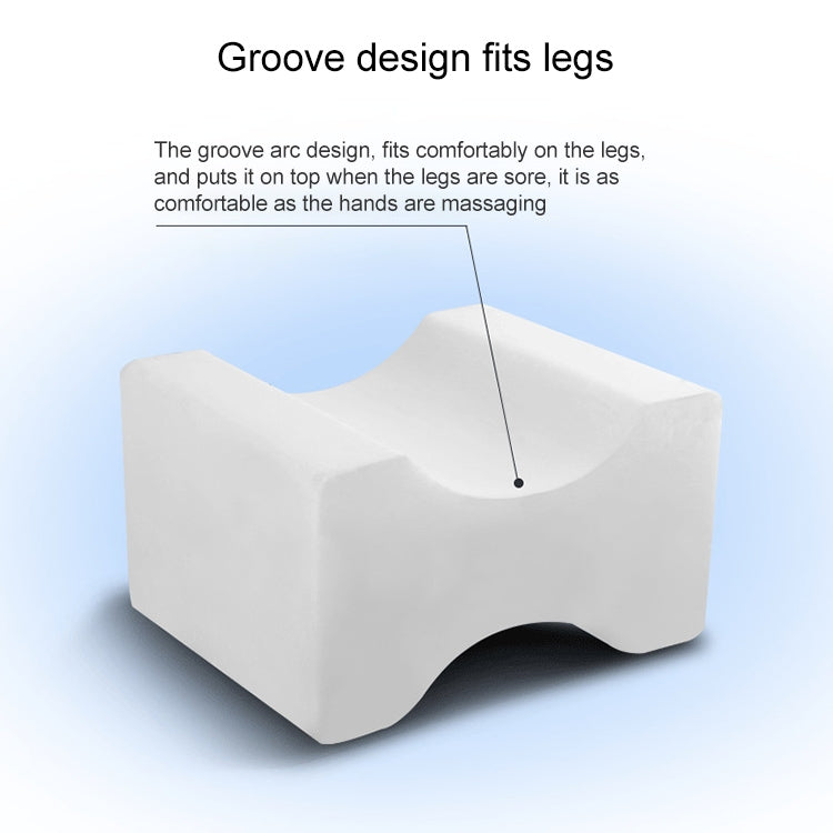 Orthopedic Memory Foam Knee Wedge Pillow for Sleeping Sciatica Back Hip Joint Pain Relief Contour Thigh Leg Pad Support Cushion, White, White+bandage, Navy blue grid+bandage