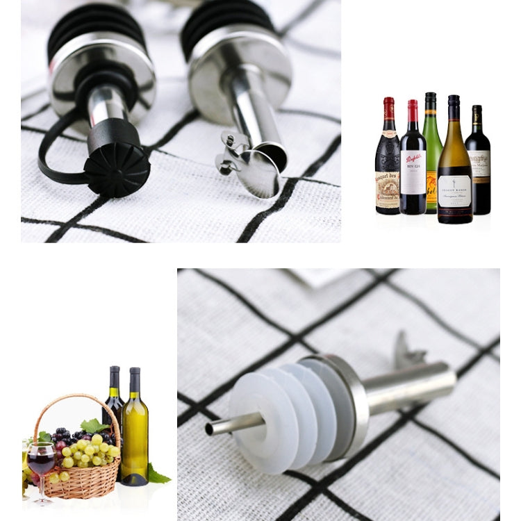 5 PCS Glass Bottle Stopper Stainless Steel Oil Stopper Silicone Stopper, White Hat Straight Mouth, White Hat Automatic Cap, Black Hat Straight Mouth, Black Hat Automatic Cap
