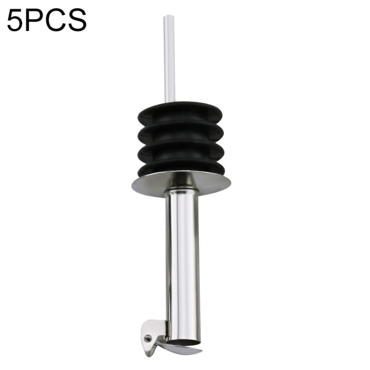 5 PCS Glass Bottle Stopper Stainless Steel Oil Stopper Silicone Stopper, White Hat Straight Mouth, White Hat Automatic Cap, Black Hat Straight Mouth, Black Hat Automatic Cap