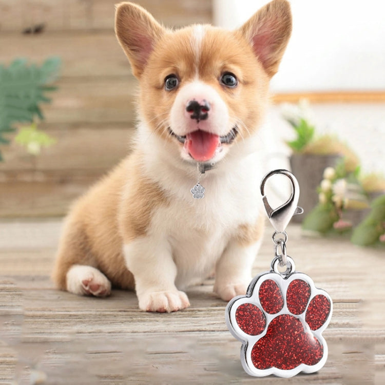 5 PCS Metal Pet Tag Zinc Alloy Identity Card Footprint Lettering Dog Tag