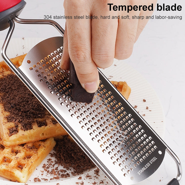 Cheese Grater Stainless Steel Blade Cheese Slicer Lemon Grater Chocolate Scraping Planer with Protective Cover, Cheese Grater (Black)