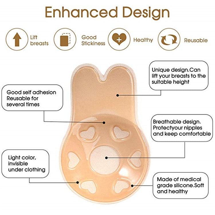 Breast Lift Tape Intimates Sexy Underwear Accessories Reusable Silicone Push Up Breast Nipple Cover Invisible Adhesive Bra, AB Size (diameter: 9cm), CD Size (diameter: 11cm)