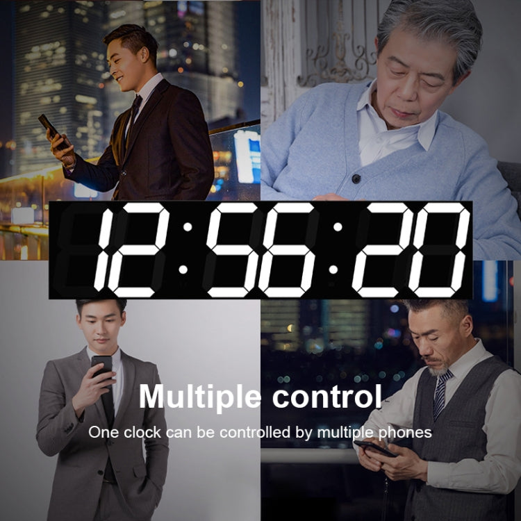 ساعة حائط رقمية إبداعية LED متعددة الوظائف مزودة بخاصية واي فاي، 6 بت مجوفة مزودة بخاصية واي فاي، صندوق مغلق 6 بت مزود بخاصية واي فاي