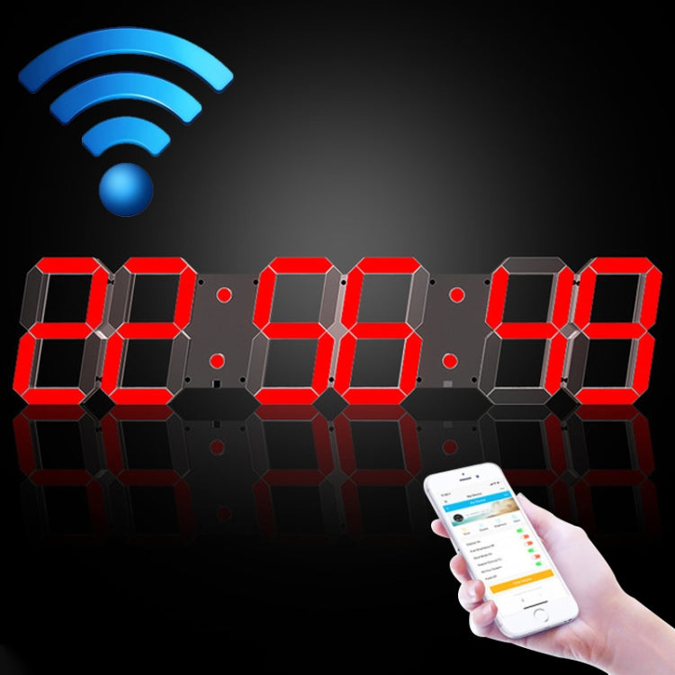 ساعة حائط رقمية إبداعية LED متعددة الوظائف مزودة بخاصية واي فاي، 6 بت مجوفة مزودة بخاصية واي فاي، صندوق مغلق 6 بت مزود بخاصية واي فاي