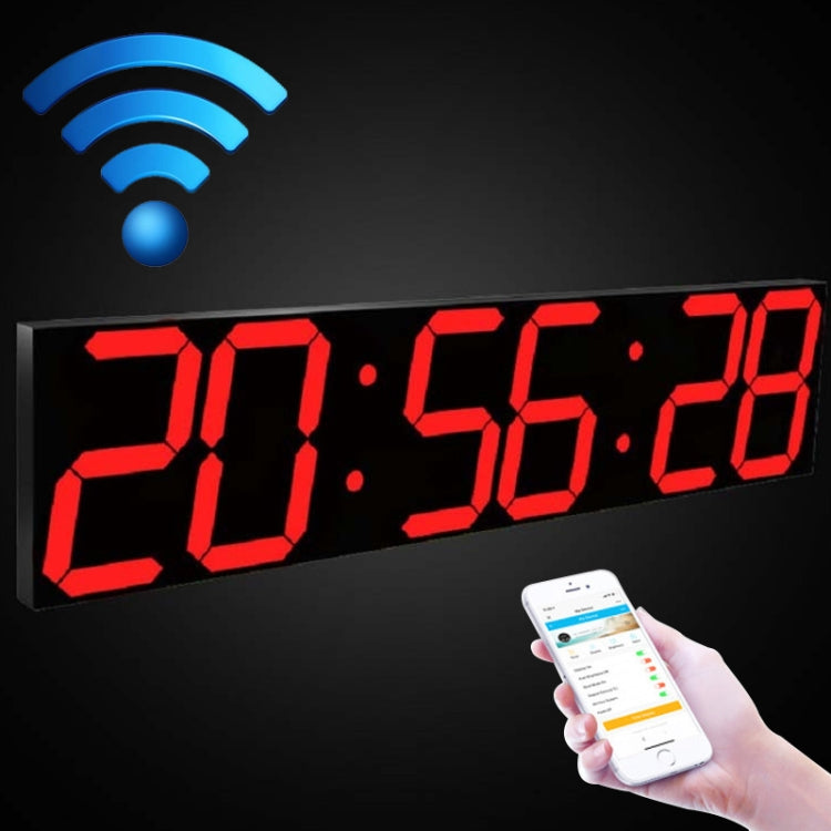 ساعة حائط رقمية إبداعية LED متعددة الوظائف مزودة بخاصية واي فاي، 6 بت مجوفة مزودة بخاصية واي فاي، صندوق مغلق 6 بت مزود بخاصية واي فاي
