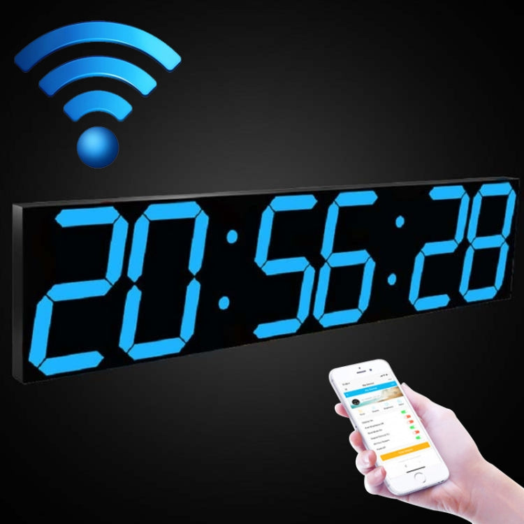 ساعة حائط رقمية إبداعية LED متعددة الوظائف مزودة بخاصية واي فاي، 6 بت مجوفة مزودة بخاصية واي فاي، صندوق مغلق 6 بت مزود بخاصية واي فاي