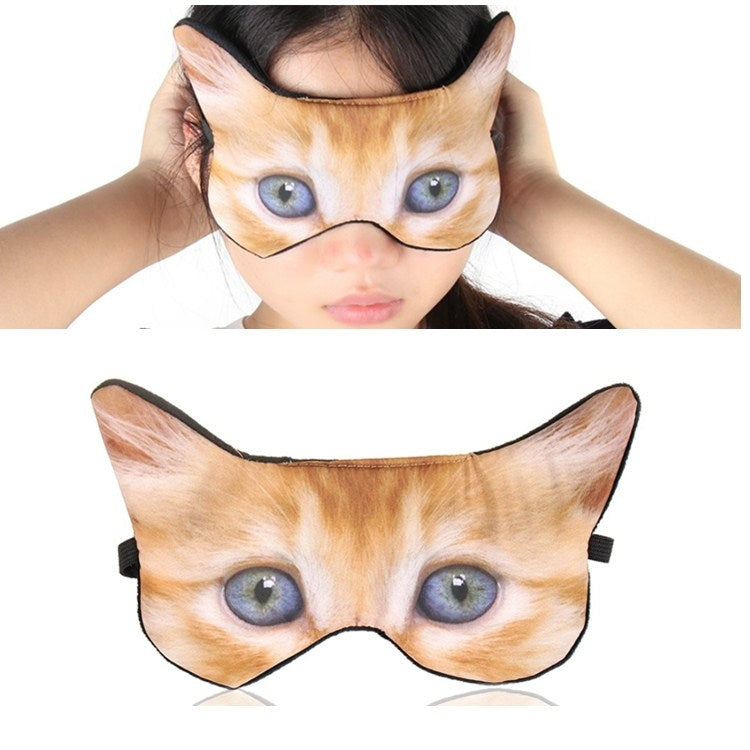 3D Eye Mask Shading Sleeping Cartoon Animal Printed Eye Mask, Glasses, Cat, Pug, Glasses Dog, Tiger