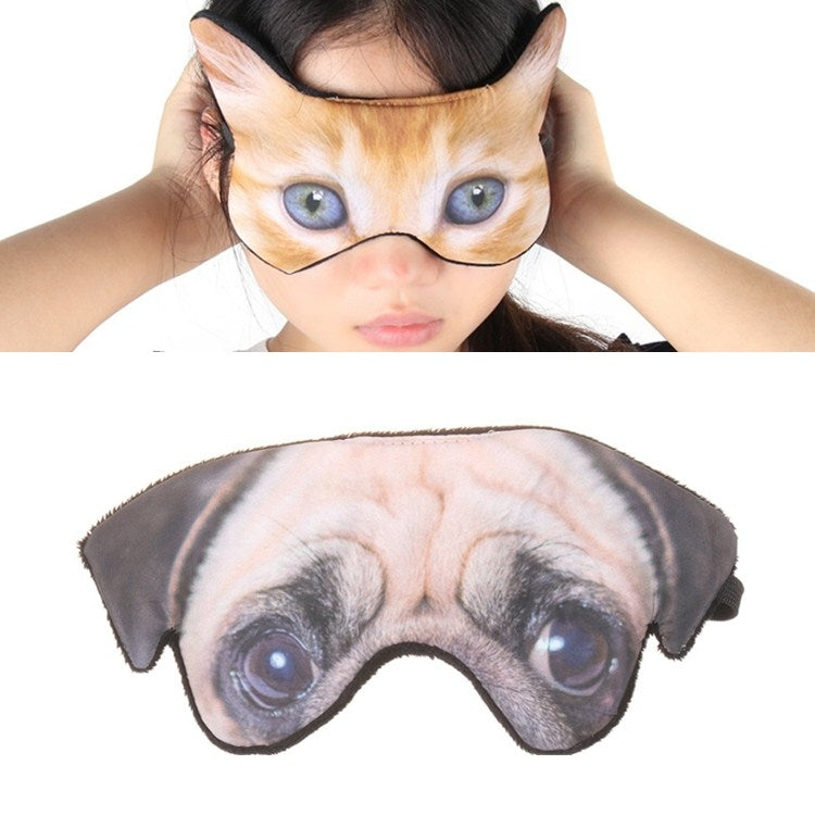 3D Eye Mask Shading Sleeping Cartoon Animal Printed Eye Mask, Glasses, Cat, Pug, Glasses Dog, Tiger