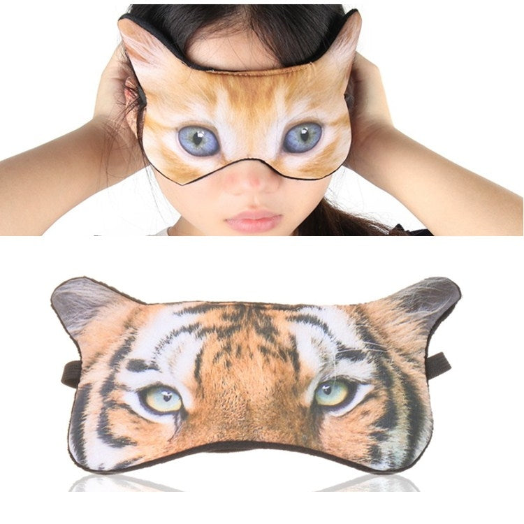 3D Eye Mask Shading Sleeping Cartoon Animal Printed Eye Mask, Glasses, Cat, Pug, Glasses Dog, Tiger