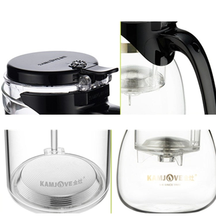 KAMJOVE Elegant Cup Teapot Heat-resistant Glass Tea Set, TP-757 700ml