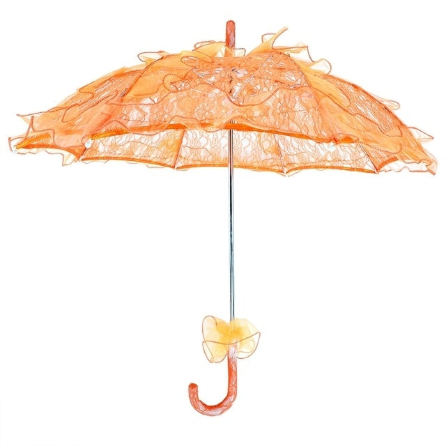 Wedding Parties Bridal Lace Cotton Umbrella Dancing Photography Prop Umbrella, Pink, Red, Purple, Green, Black, Rose Red, White, Orange, Blue
