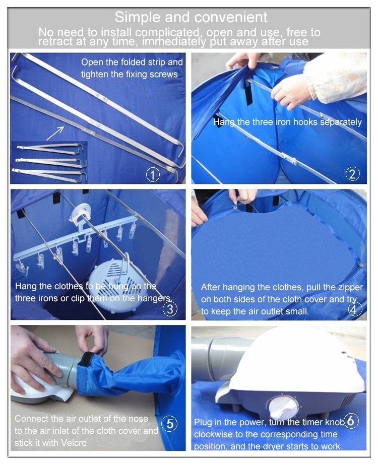 Foldable Free Installation Portable Household Mini Clothes Dryer, Mini Clothes Dryer