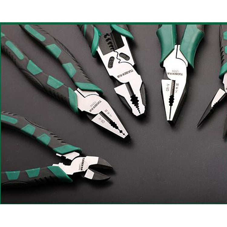TUOSEN Multifunctional Crimping and Stripping Labor Saving Flat Pliers Vise Manual Wire Cutters, 11116 9 Inch