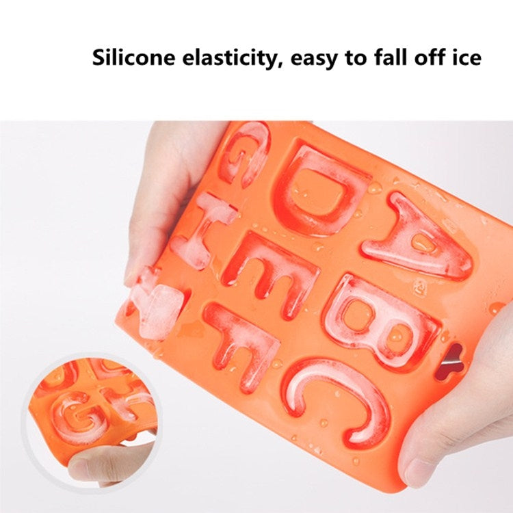 A-Z 3pcs Letter Ice Cube Ice Box Silicone Ice Tray Set, 3 in 1 LetterShalpe(Orange)
