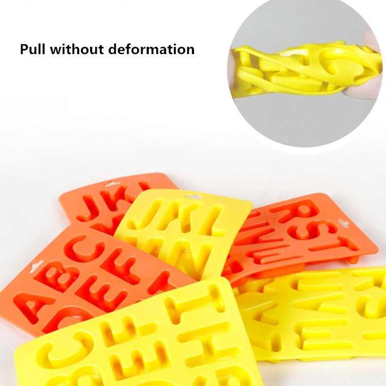 A-Z 3pcs Letter Ice Cube Ice Box Silicone Ice Tray Set, 3 in 1 LetterShalpe(Orange)