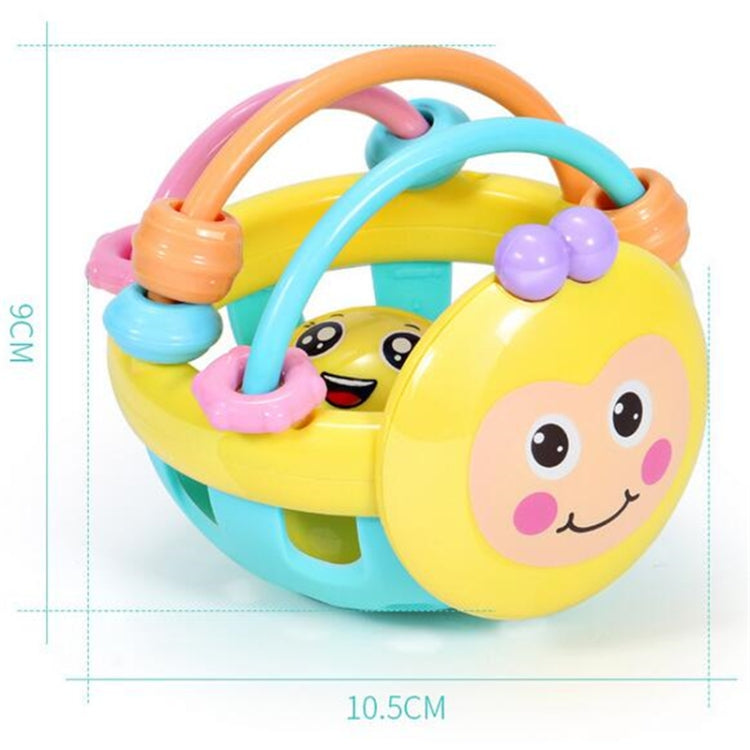 Soft Rubber Cartoon Bee Hand Knocking Rattle Dumbbell Early Educational Toy for Kid Hand Bell Baby Toy, Bee Dumbbell