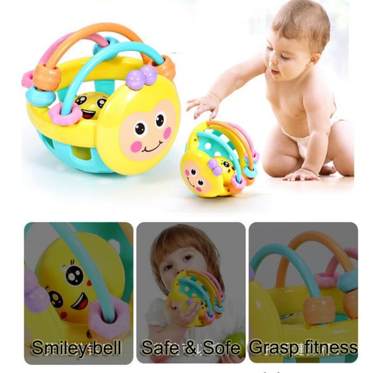 Soft Rubber Cartoon Bee Hand Knocking Rattle Dumbbell Early Educational Toy for Kid Hand Bell Baby Toy, Bee Dumbbell
