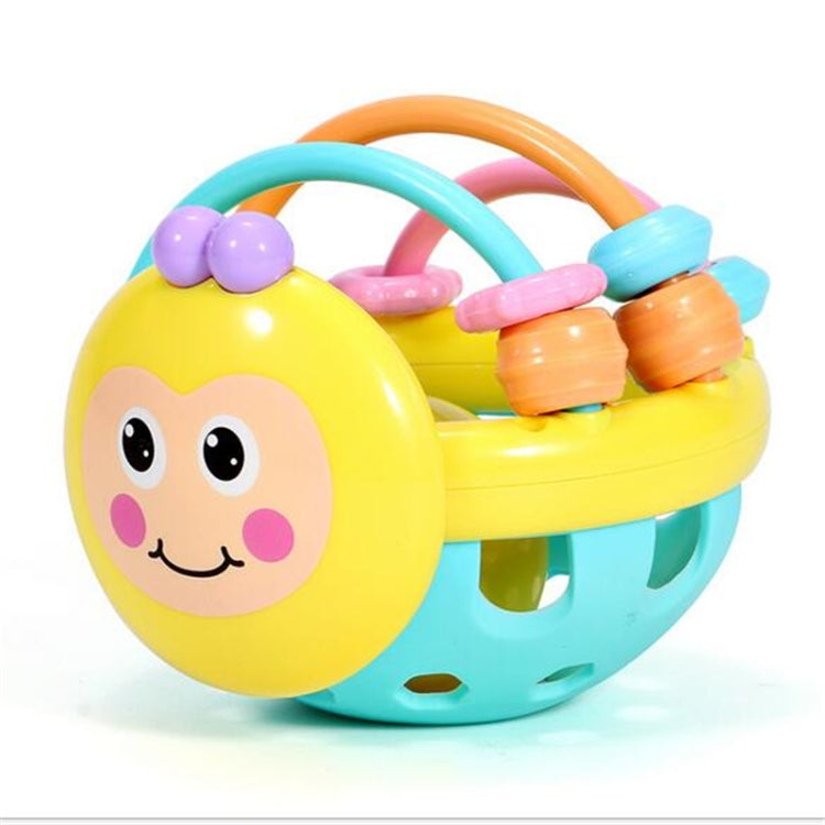 Soft Rubber Cartoon Bee Hand Knocking Rattle Dumbbell Early Educational Toy for Kid Hand Bell Baby Toy, Bee Dumbbell