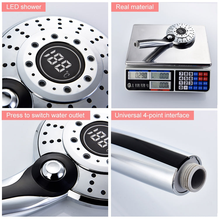 Handheld Digital Display Bathroom Temperature Control Shower Head, Temperature Control Shower