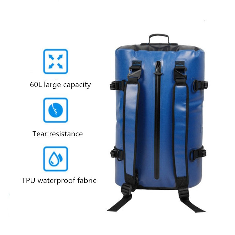 60L Outdoor Swimming Diving Surfing Full Waterproof Backpack Large Capacity Mountaineering Equipment Bag