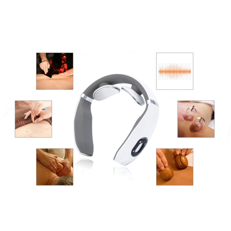 Cervical Vertebra Massager Charging Intelligent Pulse Physiotherapy Instrument Electromagnetic Vibration Neck Protector, White, Black, Red