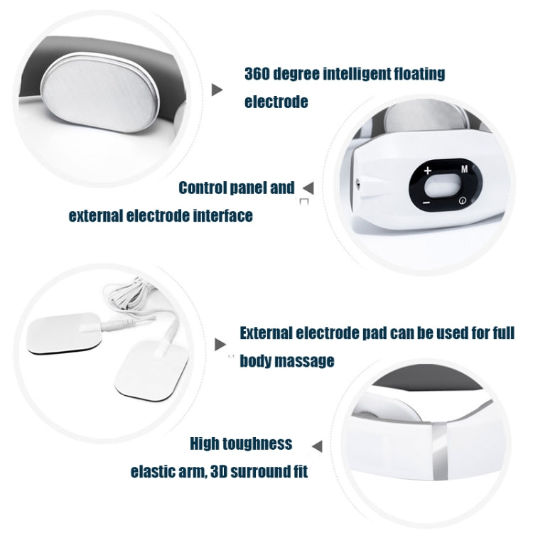 Cervical Vertebra Massager Charging Intelligent Pulse Physiotherapy Instrument Electromagnetic Vibration Neck Protector, White, Black, Red
