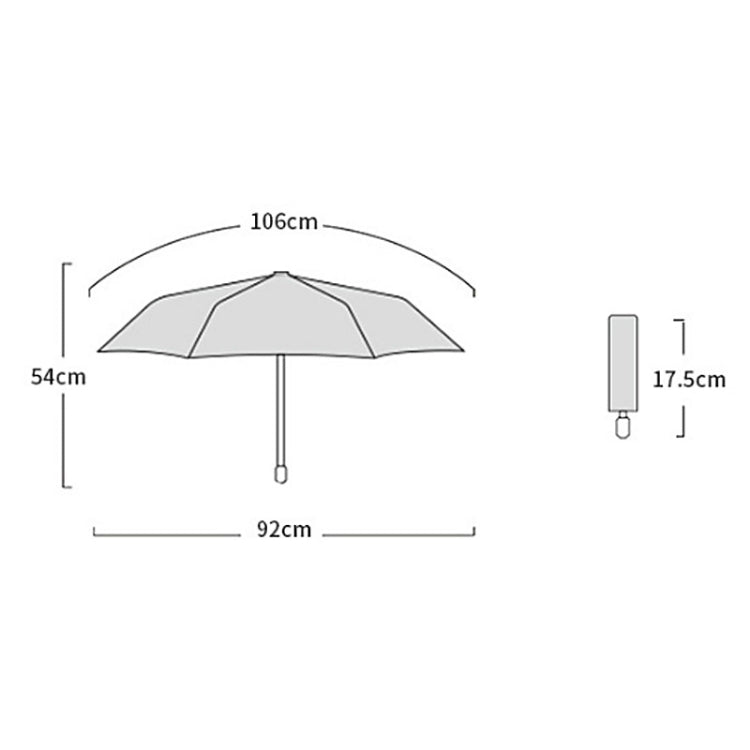 Mini Pocket 5 Folding Umbrella UV Protection Black Plastic Umbrella