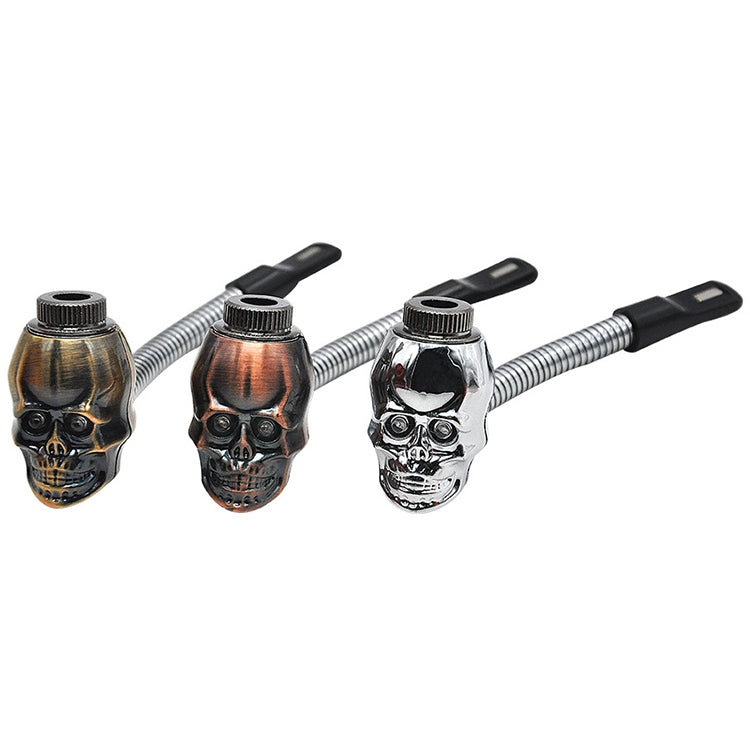 2 PCS 70mm Metal Rolling Machine Tobacco Roller Cigarette Maker For Paper, Glowing Skull Pipe