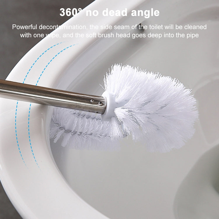 Stainless Steel Long Handle Toilet Brush Toilet Cleaning Brush, Triangle Shape Base