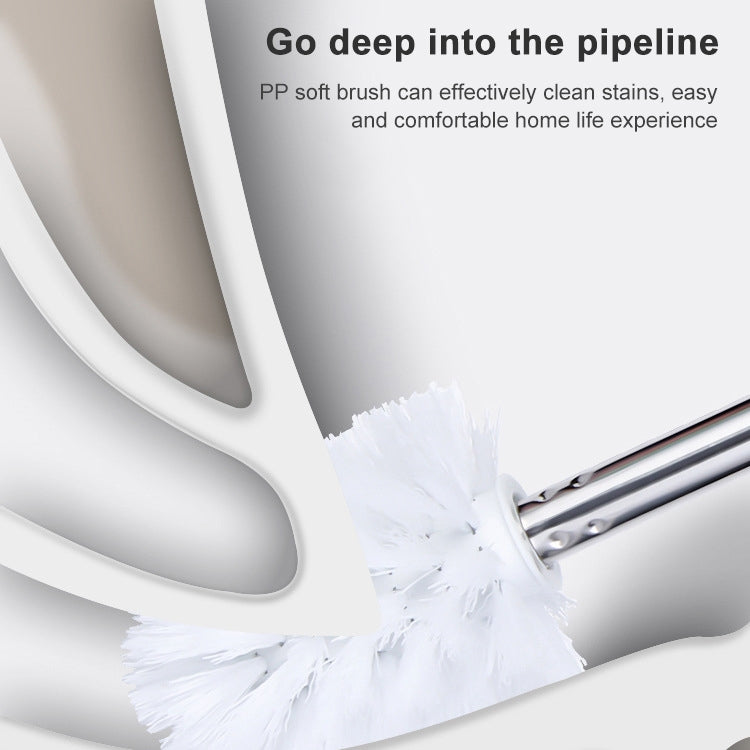 Stainless Steel Long Handle Toilet Brush Toilet Cleaning Brush, Triangle Shape Base