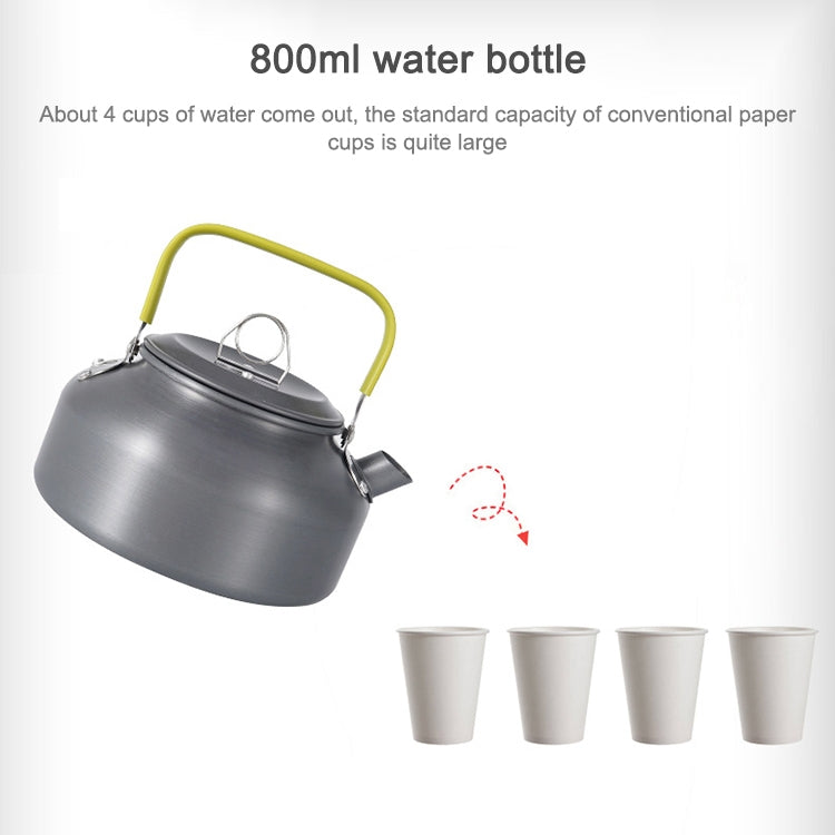 0.8L Portable Outdoor Mountaineering Picnic Aluminum Teapot Kettle Coffee Pot