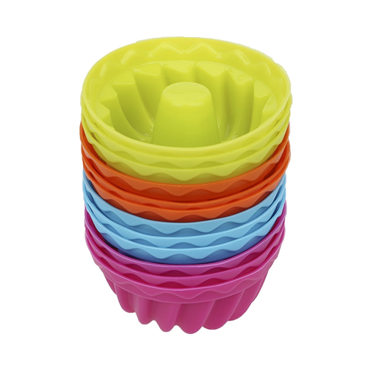 12 pcs Thread Shape Baking Jelly Mould Silicone Pudding Cupcake Muffin Donut Mold, Thread Shape