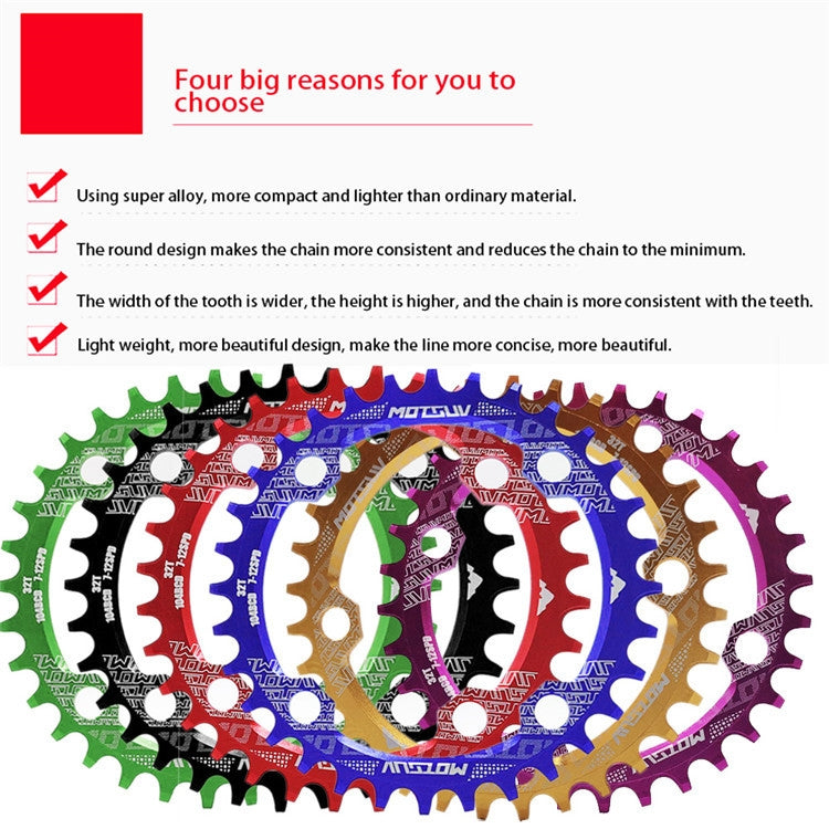 MOTSUV Round Narrow Wide Chainring MTB Bicycle 104BCD Tooth Plate Parts