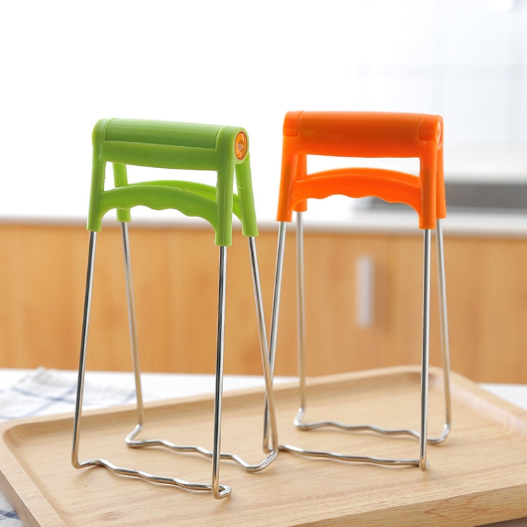 Kitchen Stainless Steel Cup Holder Folder Anti-scalding Dish Clip Tray Clip, Random Color Delivery, Bowl Clip, Green