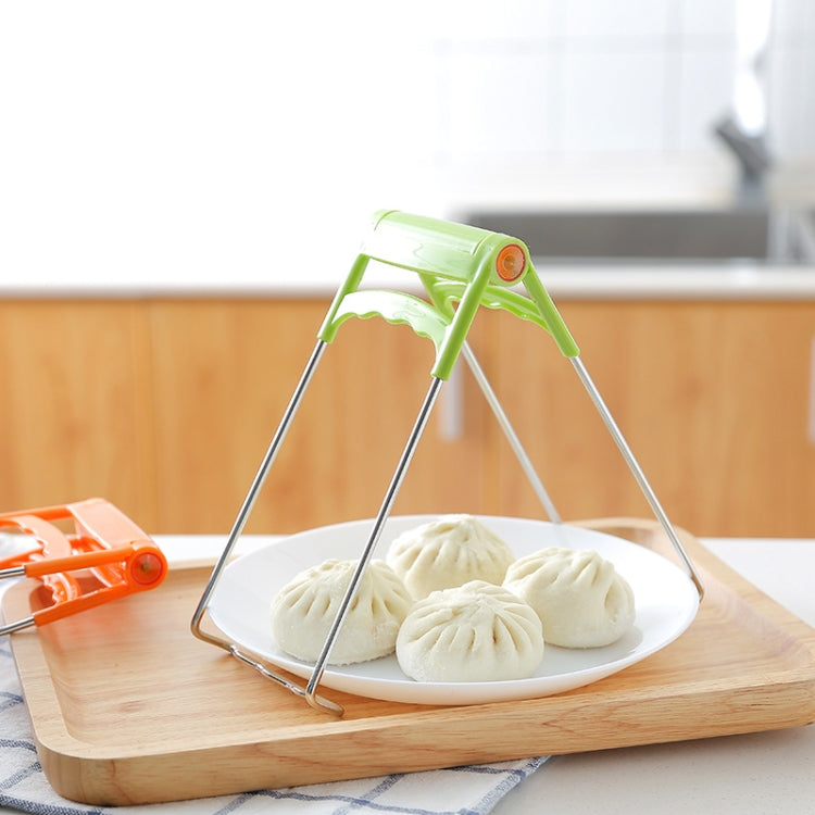 Kitchen Stainless Steel Cup Holder Folder Anti-scalding Dish Clip Tray Clip, Random Color Delivery, Bowl Clip, Green
