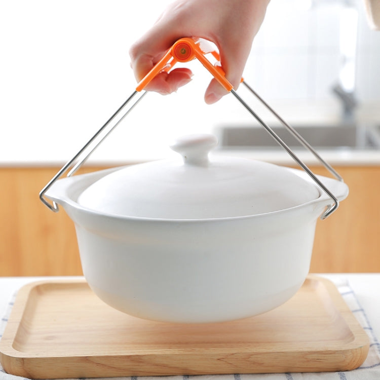 Kitchen Stainless Steel Cup Holder Folder Anti-scalding Dish Clip Tray Clip, Random Color Delivery, Bowl Clip, Green